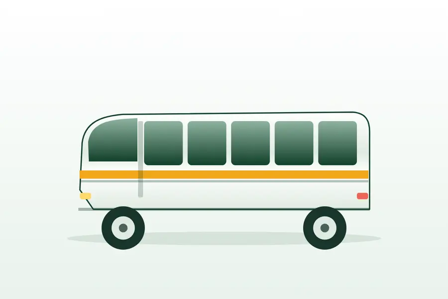Illustration of a 12 to 14 seat tempo traveller in side view